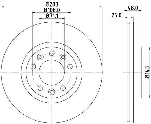 8DD 355 129-261 BEHR/HELLA/PAGID Тормозной диск (фото 1)