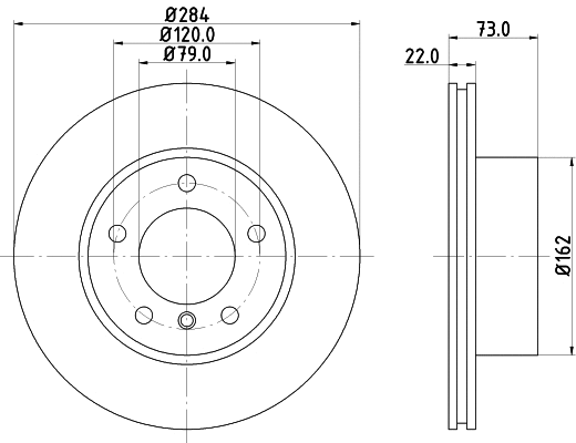 8DD 355 129-391 BEHR/HELLA/PAGID Тормозной диск (фото 1)