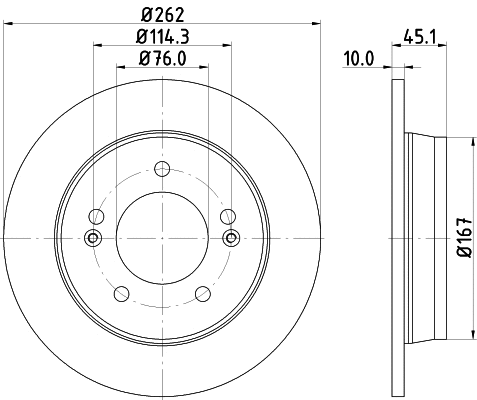 8DD 355 129-451 BEHR/HELLA/PAGID Тормозной диск (фото 1)
