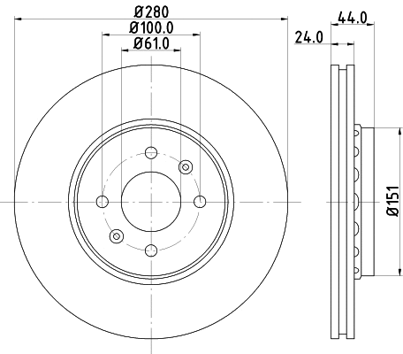 8DD 355 129-611 BEHR/HELLA/PAGID Тормозной диск (фото 1)