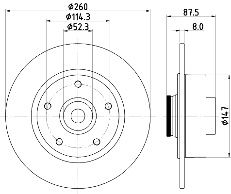 8DD 355 129-871 BEHR/HELLA/PAGID Тормозной диск (фото 1)