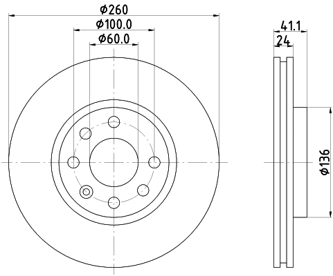 8DD 355 129-941 BEHR/HELLA/PAGID Тормозной диск (фото 1)