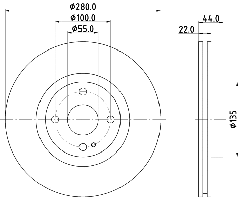 8DD 355 131-921 BEHR/HELLA/PAGID Тормозной диск (фото 1)