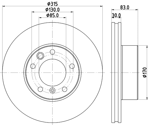 8DD 355 132-152 BEHR/HELLA/PAGID Тормозной диск (фото 1)