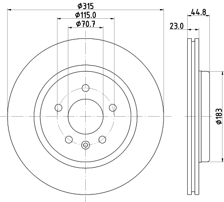 8DD 355 132-181 BEHR/HELLA/PAGID Тормозной диск (фото 1)