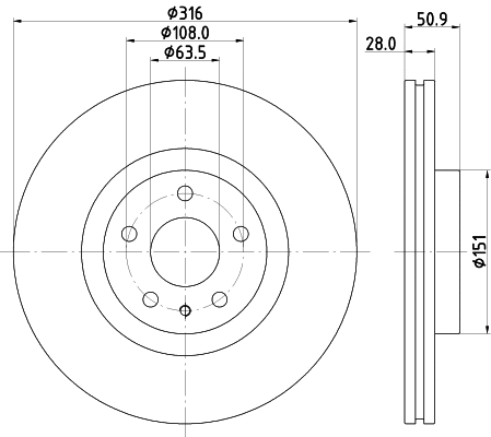 8DD 355 132-421 BEHR/HELLA/PAGID Тормозной диск (фото 1)