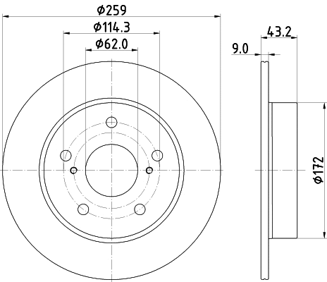 8DD 355 132-491 BEHR/HELLA/PAGID Тормозной диск (фото 1)