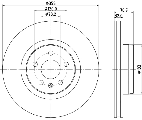 8DD 355 132-931 BEHR/HELLA/PAGID Тормозной диск (фото 1)