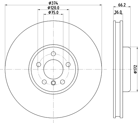 8DD 355 132-971 BEHR/HELLA/PAGID Тормозной диск (фото 1)