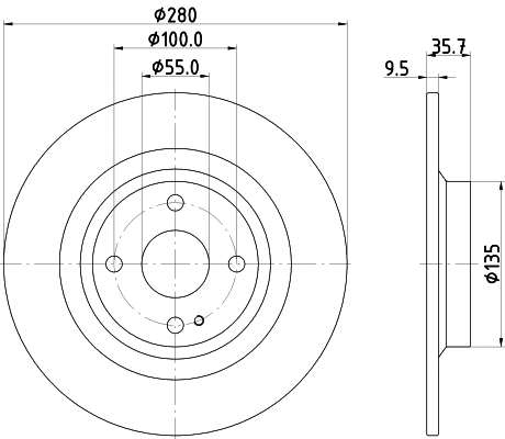 8DD 355 133-141 BEHR/HELLA/PAGID Тормозной диск (фото 1)