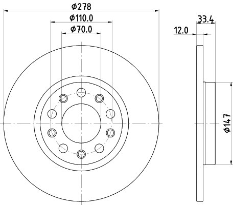 8DD 355 133-721 BEHR/HELLA/PAGID Тормозной диск (фото 1)