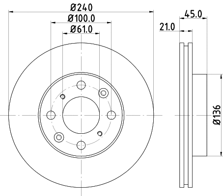 8DD 355 133-941 BEHR/HELLA/PAGID Тормозной диск (фото 1)