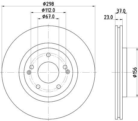 8DD 355 134-171 BEHR/HELLA/PAGID Тормозной диск (фото 1)