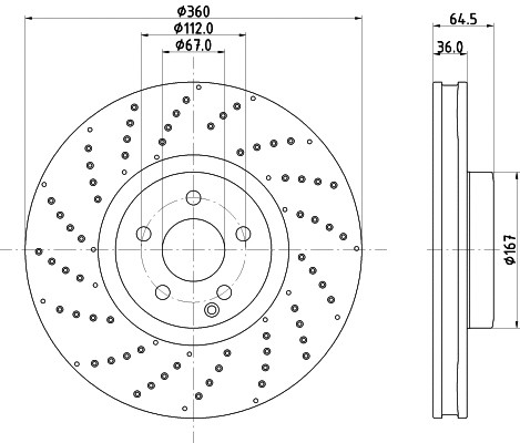 8DD 355 134-571 BEHR/HELLA/PAGID Тормозной диск (фото 1)