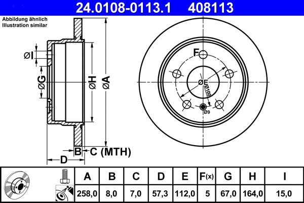 24.0108-0113.1 ATE Тормозной диск (фото 1)