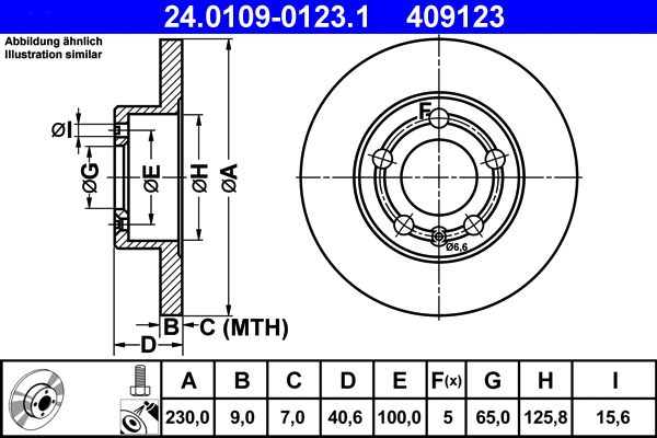 24.0109-0123.1 ATE Тормозной диск (фото 1)