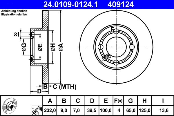 24.0109-0124.1 ATE Тормозной диск (фото 1)