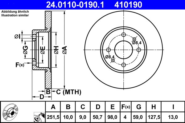 24.0110-0190.1 ATE Тормозной диск (фото 1)