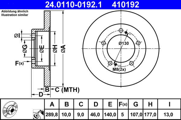 24.0110-0192.1 ATE Тормозной диск (фото 1)