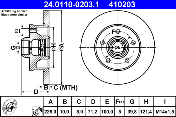 24.0110-0203.1 ATE Тормозной диск (фото 1)