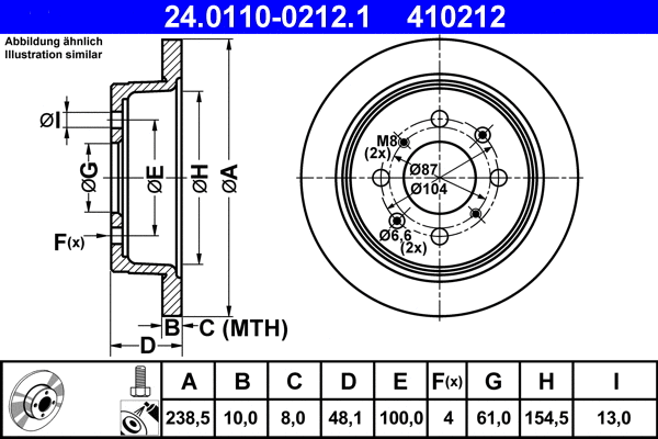 24.0110-0212.1 ATE Тормозной диск (фото 1)