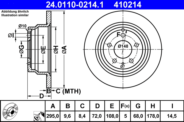 24.0110-0214.1 ATE Тормозной диск (фото 1)