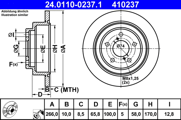 24.0110-0237.1 ATE Тормозной диск (фото 1)