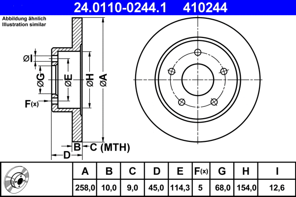 24.0110-0244.1 ATE Тормозной диск (фото 1)