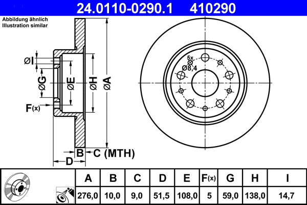 24.0110-0290.1 ATE Тормозной диск (фото 1)