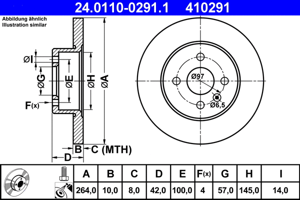 24.0110-0291.1 ATE Тормозной диск (фото 1)