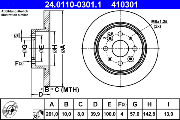 24.0110-0301.1 ATE Тормозной диск (фото 1)