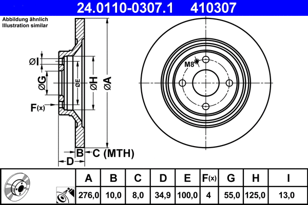 24.0110-0307.1 ATE Тормозной диск (фото 1)