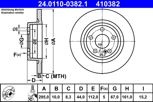24.0110-0382.1 ATE Тормозной диск (фото 1)