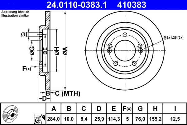 24.0110-0383.1 ATE Тормозной диск (фото 1)