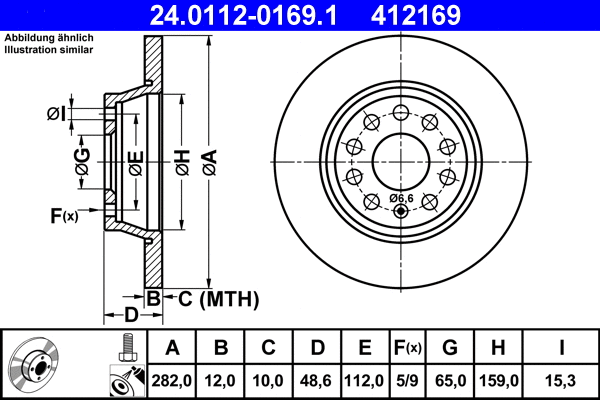 24.0112-0169.1 ATE Тормозной диск (фото 1)
