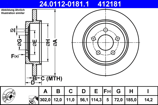 24.0112-0181.1 ATE Тормозной диск (фото 1)
