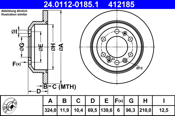 24.0112-0185.1 ATE Тормозной диск (фото 1)