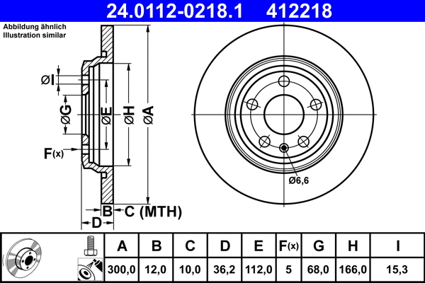 24.0112-0218.1 ATE Тормозной диск (фото 1)