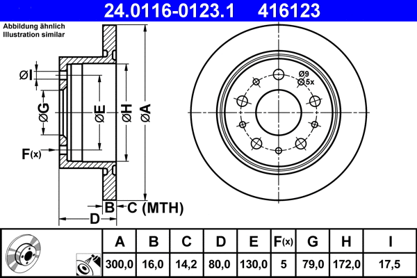 24.0116-0123.1 ATE Тормозной диск (фото 1)