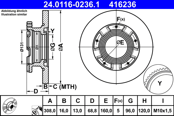 24.0116-0236.1 ATE Тормозной диск (фото 1)