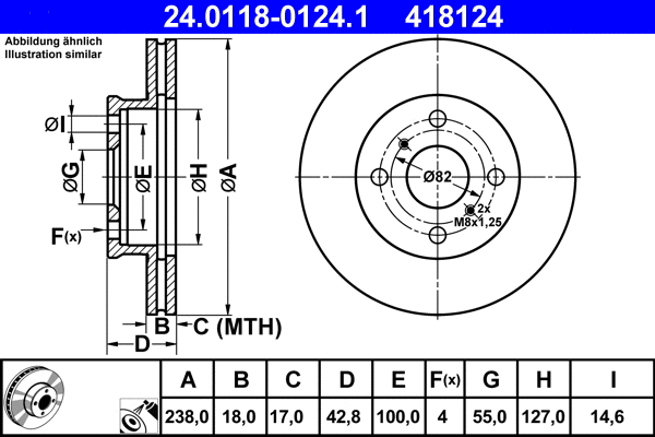 24.0118-0124.1 ATE Тормозной диск (фото 1)
