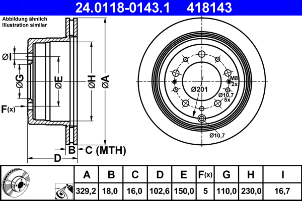 24.0118-0143.1 ATE Тормозной диск (фото 1)