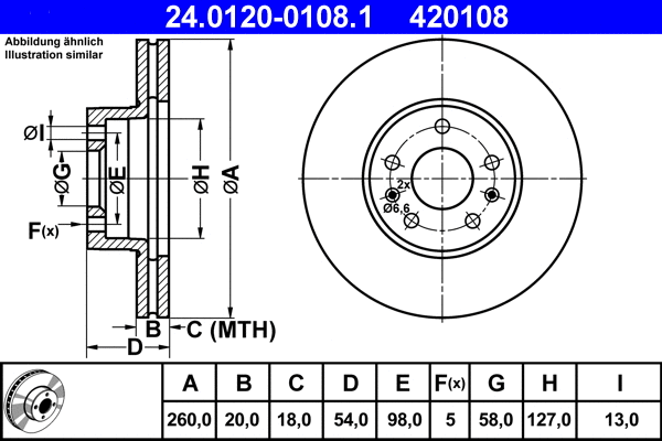 24.0120-0108.1 ATE Тормозной диск (фото 1)