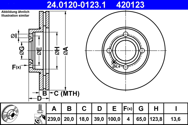 24.0120-0123.1 ATE Тормозной диск (фото 1)