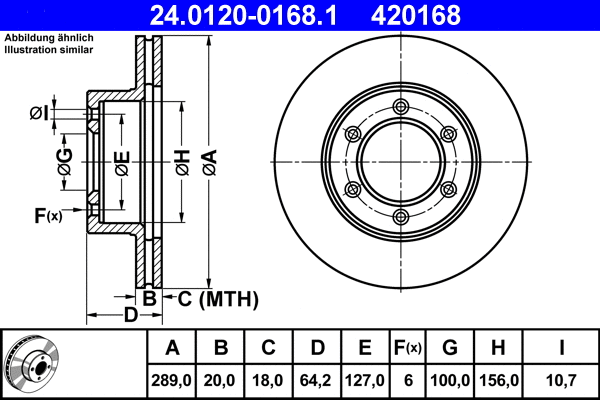 24.0120-0168.1 ATE Тормозной диск (фото 1)