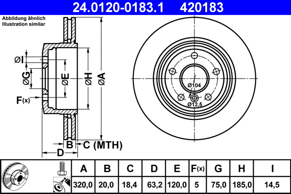24.0120-0183.1 ATE Тормозной диск (фото 1)
