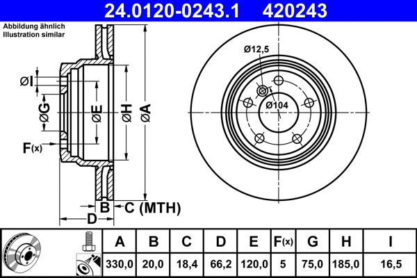 24.0120-0243.1 ATE Тормозной диск (фото 1)