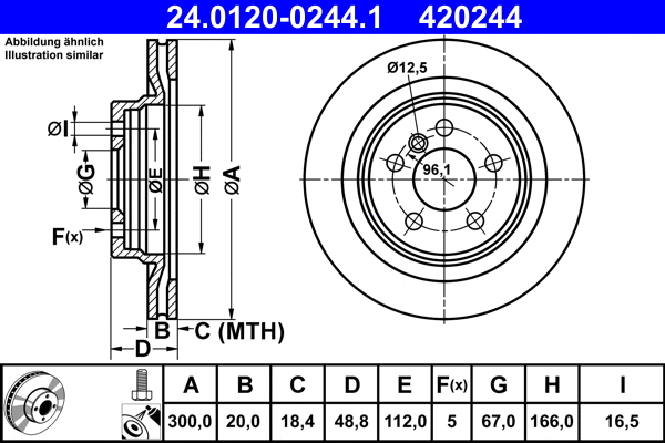 24.0120-0244.1 ATE Тормозной диск (фото 1)