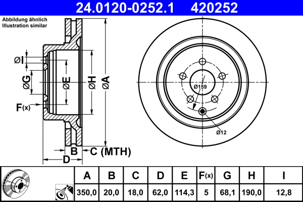 24.0120-0252.1 ATE Тормозной диск (фото 1)