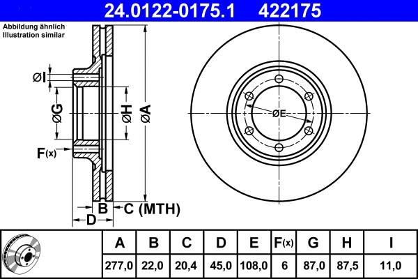 24.0122-0175.1 ATE Тормозной диск (фото 1)